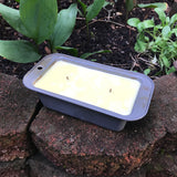 Loaf Pan 16oz Upcycled Citronella Lemongrass Essential Oil Soy Candle Handmade Organic Hemp Wicks