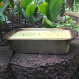 Loaf Pan 22oz Upcycled Citronella Lemongrass Essential Oil Soy Candle Handmade Two Organic Hemp Wicks