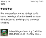 Vegetable CANdle 8oz Soy Wax Choice of Scents Organic Hemp Wick