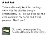 Loaf Pan 48oz Jumbo Citronella Lemongrass Essential Oil Soy Candles Organic Hemp Wicks