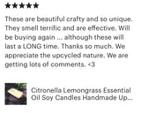 Loaf Pan 48oz Jumbo Citronella Lemongrass Essential Oil Soy Candles Organic Hemp Wicks