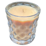 Pumpkin Spice Pastry Scented Soy Candle Upcycled 7oz Beveled Glass Container Organic Hemp Wick