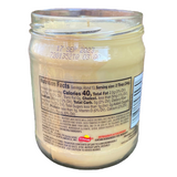 a close up of a jar of food