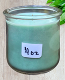 Eucalyptus Soy Candle Handmade Upcycled Container Eco Friendly Organic Hemp Wick