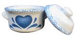 Blue Heart Crock 10oz Soy Candle Choice of Scents Organic Hemp Wicks