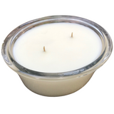 Upcycled 8oz Oval Glass Dish Soy Candle Choice of Scents and Two Organic Hemp Wicks