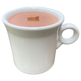 White 10oz Coffee Scented Soy Candle Handmade with Crackling Wooden Wick
