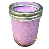 Lavender Scented Candle Upcycled Mason Jar Soy Wax Organic Hemp Wick