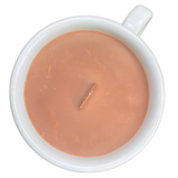 White 10oz Coffee Scented Soy Candle Handmade with Crackling Wooden Wick