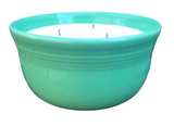 Soy Candles Handmade Choice of Scents Upcycled Green Ceramic Bowl Organic Hemp Wicks