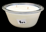 Upcycled 8oz Oval Glass Dish Soy Candle Choice of Scents and Two Organic Hemp Wicks