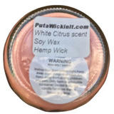 White Citrus Soy Candles Handmade Upcycled Reusable Mason Jar Candle Organic Hemp Wick