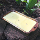 Loaf Pan 22oz Upcycled Citronella Lemongrass Essential Oil Soy Candle Handmade Two Organic Hemp Wicks