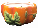 Pumpkin Spice Soy Candles Handmade Upcycled Ceramic Pumpkin Organic Hemp Wicks