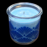 Peppermint Essential Oil Soy Candles Handmade Upcycled Reusable Glass Container Shell Design Organic Hemp Wick
