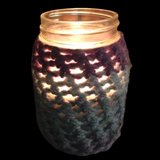 CitronellaLemongras Upcycled Mason Jar Crocheted Sleeve Soy Candles Hemp Wick Essential Oils