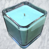 Eucalyptus Soy Candle Upcycled Glass Container Organic Hemp Wick