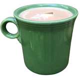 Medium Green 10oz Coffee Scented Soy Candle Handmade with Crackling Wooden Wick