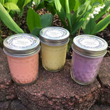 Lavender Scented Candle Upcycled Mason Jar Soy Wax Organic Hemp Wick