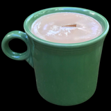 Medium Green 10oz Coffee Scented Soy Candle Handmade with Crackling Wooden Wick