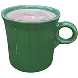 Medium Green 10oz Coffee Scented Soy Candle Handmade with Crackling Wooden Wick