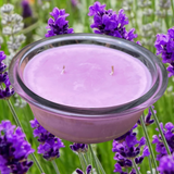 Lavender Scented Soy Candle Upcycled Oval Glass Dish Organic Hemp Wicks