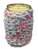 Citronella Lemongrass Essential Oil Reusable Mason Jar Soy Candles Crochet Sleeve Organic Hemp Wick