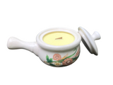 Citronella Lemongrass Soy Candle Cherry Wood Wick Upcycled Decorative Crock  Essential Oils