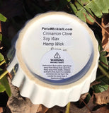 Soy Candles Handmade Upcycled Reusable Tart Dish Cinnamon Scent