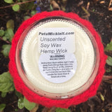 Crochet Sleeve Upcycled Mason Jar Soy Candles Organic Hemp Wick