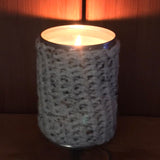 Crocheted CANdle Sleeve Soy Candle 15oz Organic Hemp Wick