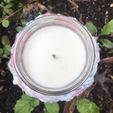 Crocheted Sleeve Mason Jar Candle Soy Wax Choice of Scents Organic Hemp Wick