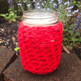 Crochet Sleeve Upcycled Mason Jar Soy Candles Organic Hemp Wick