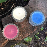 Soy Candles Handmade USA Red White And Blue Upcycled Reusable Votives Organic Hemp Wicks