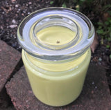 Citronella Lemongrass Essential Oil Soy Candles Handmade Upcycled Reusable Clear Glass Decanter Organic Hemp Wick