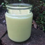 Citronella Lemongrass Essential Oil Soy Candles Handmade Upcycled Reusable Clear Glass Decanter Organic Hemp Wick