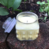 Citronella Lemongrass Soy Candles Handmade Upcycled Glass Decanter Organic Hemp Wick Essential Oils