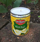 Soy CANdles Handmade Upcycled Recycled Sliced Pear Can Organic Hemp Wick