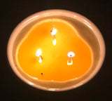 Custom Soy Candle Made to Order Upcycled Navy Blue Ceramic Bowl Organic Hemp Wicks