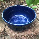 Custom Soy Candle Made to Order Upcycled Navy Blue Ceramic Bowl Organic Hemp Wicks