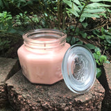 White Citrus Scented Soy Candles Handmade Upcycled Reusable Glass Decanter w Lid Organic Hemp Wick