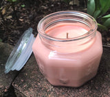 White Citrus Scented Soy Candles Handmade Upcycled Reusable Glass Decanter w Lid Organic Hemp Wick