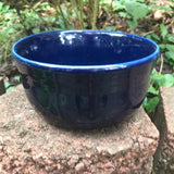 Custom Soy Candle Made to Order Upcycled Navy Blue Ceramic Bowl Organic Hemp Wicks