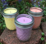Citronella Lemongrass Soy Candles Mason Jar  Organic Hemp Wick Essential Oils