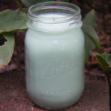 Eucalyptus Scented Candles Upcycled Mason Jar Soy Wax Organic Hemp Wick