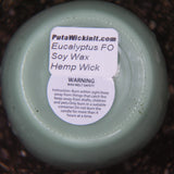 Eucalyptus Scented Candles Upcycled Mason Jar Soy Wax Organic Hemp Wick