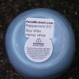 Peppermint Essential Oil Soy Candles Upcycled Mason Jar Organic Hemp Wick