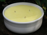 Citronella Lemongrass Soy Candles Handmade Upcycled Reusable Ceramic Bowl Organic Hemp Wicks