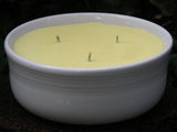 Citronella Lemongrass Soy Candles Handmade Upcycled Reusable Ceramic Bowl Organic Hemp Wicks