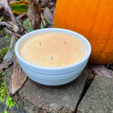 Pumpkin Spice Pastry Soy Candles Handmade Upcycled Reusable Ceramic Bowl Organic Hemp Wicks